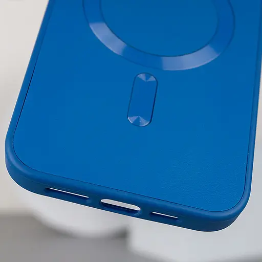 Шкіряний чохол Epik Bonbon Leather Metal Style with MagSafe для Apple iPhone 15, 6.1 Синій/Indigo - фото 4