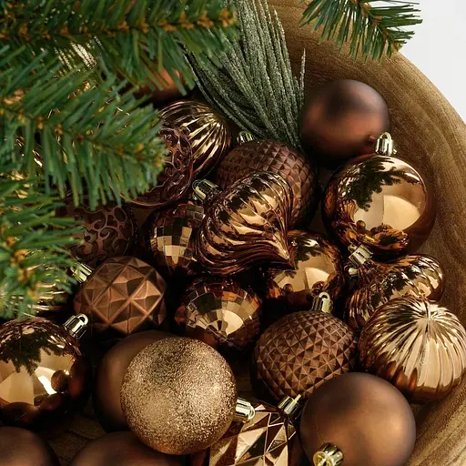 Комплект ялинкових прикрас Mica Decorations 6-7 см шоколад 60 шт. (1182026) - фото 3