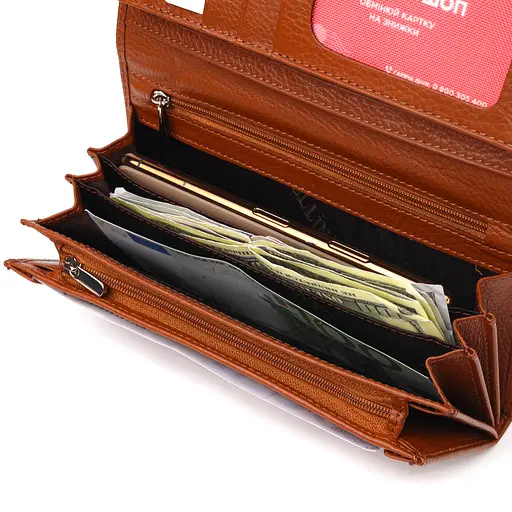 Женский кожаный кошелек Canpellini 19.2х10.2х2.5 см acs0025076 - фото 4