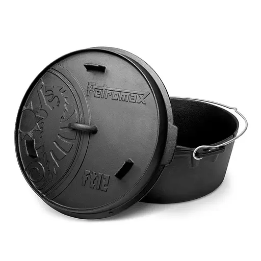Котелок-жаровня чугунная Petromax Dutch Oven ft12 плоское дно 10.8 л (1017-ft12-t) - фото 2