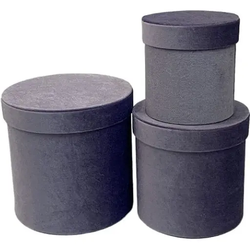 Набір подарункових коробок Ufo W2908 Velvet lilac круглі 3 шт. (W2908 Набір 3 шт VELVET LILAC круг)