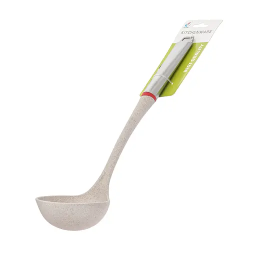 Ополоник половник керамічний під мармур із ручкою з нержавіючої сталі 35 см, Kitchen Master Сталевий 85643 - фото 8