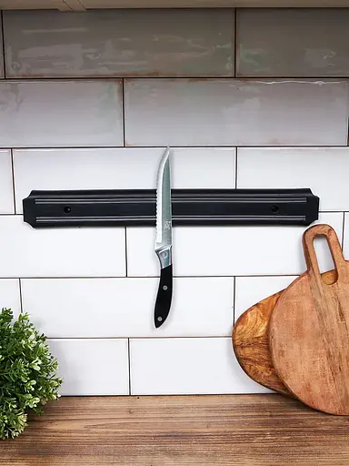 Магнітний тримач планка для ножів та інструментів 38 см, Kitchen Master 86657 - фото 7