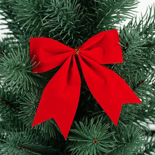 Новогоднее украшение Lufeng набор бантов красных 6 шт. - фото 4