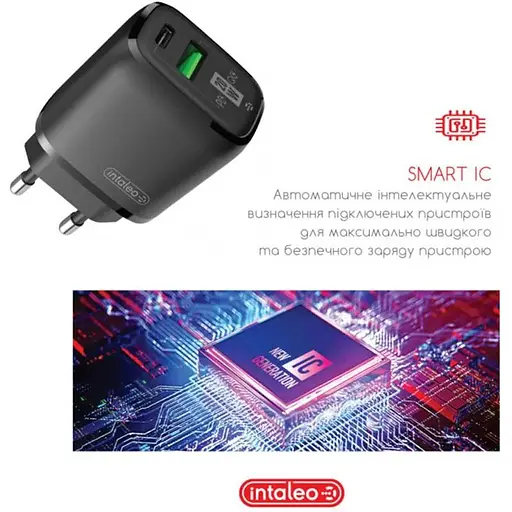 Мережевий зарядний пристрій Intaleo TCGQPD220 (2USBx3A) Black (1283126509995) - фото 2