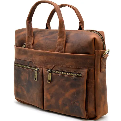 Чоловіча шкіряна сумка TARWA 39.5х29.5х8 см sum0026096 - фото 3