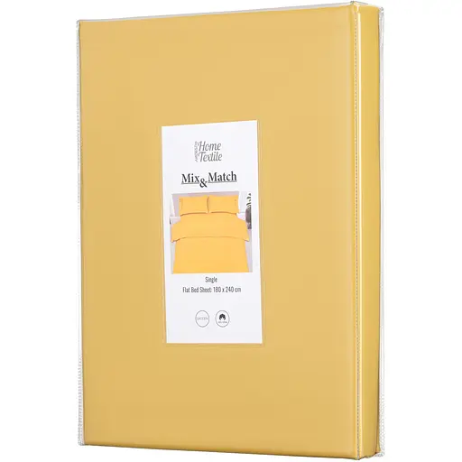Простирадло Ardesto Mix&Match, 180х240см, 100% бавовна, сатин, жовтий (ART1824FSS) - фото 1
