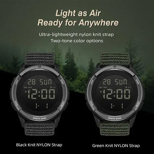 Годинник чоловічий водостійкий тактичний North Edge Terrax Green (2 ремешка) - фото 8