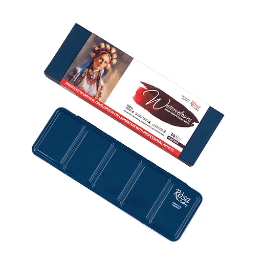 Набір акварельних фарб PORTRAIT металевий пенал Індіго 14кол. х 2.5 мл кювета Rosa Gallery - фото 3