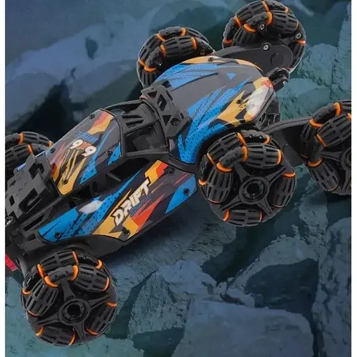 Трюкова шестиколісна машинка на радіокеруванні 2.4 HGz, помаранчевий із синім - фото 4