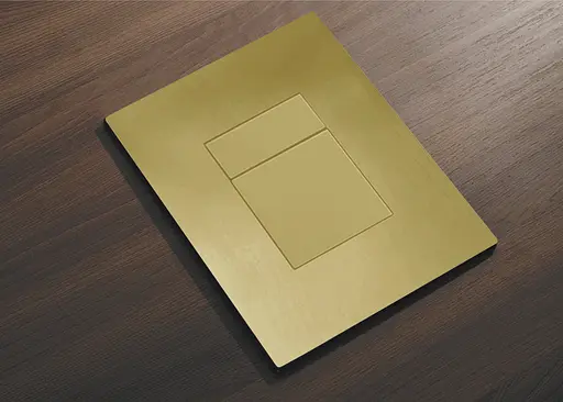 Панель змиву пластикова Koer KT-0607-12 157x198x3mm, кнопка квадратна матове золото KR5715, Золотий - фото 4