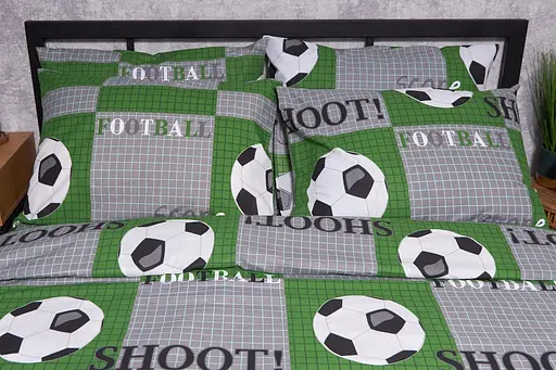 Комплект постільної білизни Moon&Star Бязь Gold Люкс Football King Size 220x240 наволочки 4х50х70 - фото 2