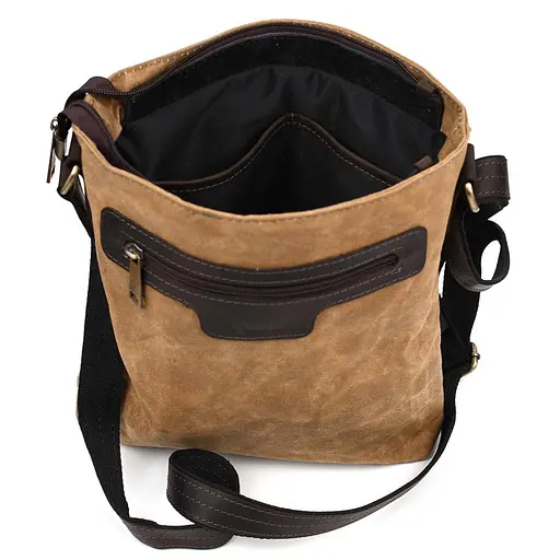 Чоловіча шкіряна сумка через плече TARWA 27х31х8 см sum0026668 - фото 2