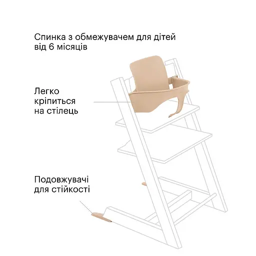 Спинка з обмежувачем Stokke Baby Set 2 для стільчика Tripp Trapp (650007) - фото 3