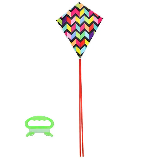 Воздушный змей, ширина 60 см, длина 75 см, хвост 150 см, орнамент, MR1450 (В ассортименте)