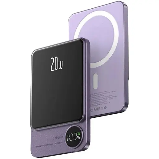 Повербанк MagSafe Power Bank Q9 бездротовий з бездротовою зарядкою для iPhone 5000 mAh 20W Purple