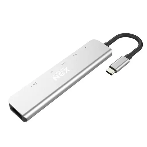 USB-хаб XON SmartHub 7 в 1 (HDMI, SD/TF, 2xType-C, 2xUSB3.0) Сірий (UHCHP074300G 5177) - фото 3