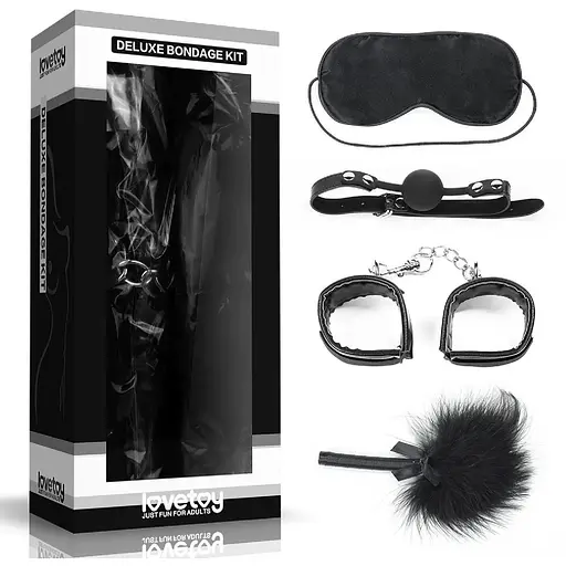 BDSM набір Deluxe Bondage Kit 4 шт (чорний)