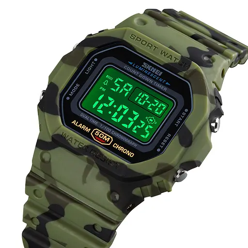 Часы наручные мужские Skmei 1628 Army Green Camo, 1628CMGN (12266) - фото 4