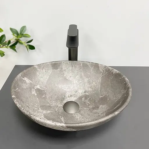 Умивальник VBI Parma dark grey stone matt накладний VBI-011019, Сірий - фото 2