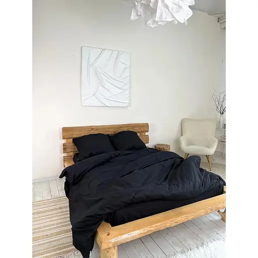 Комплект постельного белья Евро #Black night черная ночь