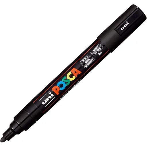 Маркер Uni Posca черный 1.8-2.5 мм (PC-5M BLACK(N)) - фото 1