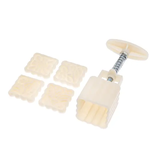 Плунжер кондитерський для печива та мастики квадрат + 4 насадки, Kitchen Master Білий 85917 - фото 4