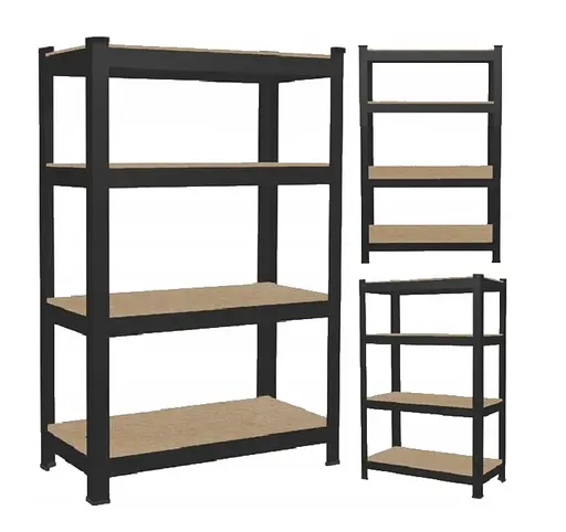 Стелаж металевий 150x70x30 4 полиці (чорний) - фото 2