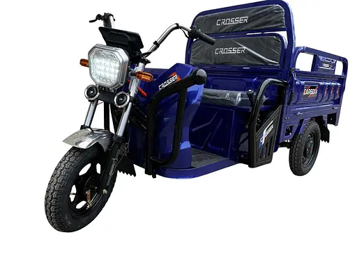 Грузовой электроскутер-самосвал трехколесный CROSSER Cargo 13" (1500W 60V, 32Ah) Синий - фото 1