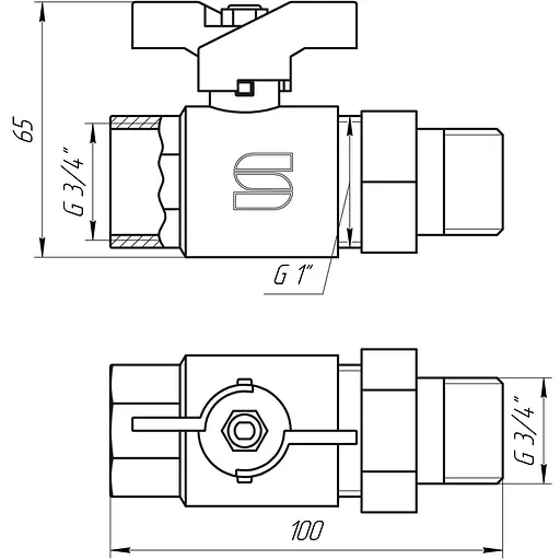 Кран шаровый прямой с американкой Selba 3/4″ КБ SL1509 - фото 3