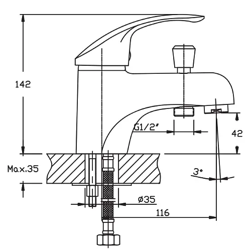 Змішувач для умивальника Haiba MARS 001 HB0657 - фото 2