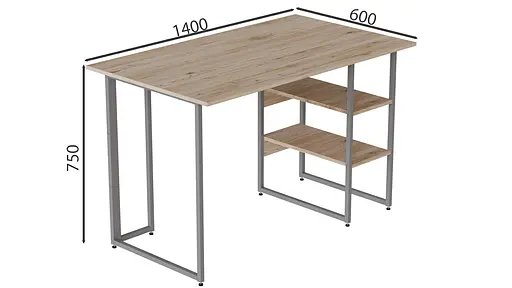 Компьютерный стол Ferrum-decor Кевин 75x140x60 серый ДСП Дуб Сан-Марино 16мм (FRD-101732) - фото 5