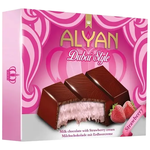 Дубайский шоколад Alyan Dubai с клубничным вкусом 100 г - фото 1