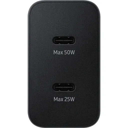 Зарядний пристрій Samsung 50Вт 2xUSB-С, кабель USB-C USB-C, 1.8м, чорний (EP-T5020XBEGEU) - фото 2