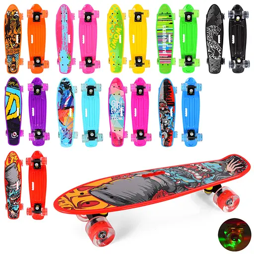 Скейт пенні борд, 56x14 см, PU колеса, MS0749-11 (В асортименті) - фото 2