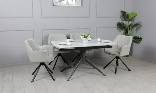 Стіл Віраж 1400/2000x900x750 молочний глянець чорні ноги - фото 10