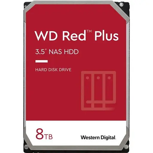 Жесткий диск Western Digital Red Plus NAS 8TB (8000Gb) 5640 rpm 256M SATA 6Gb/s (WD80EFPX) - фото 1