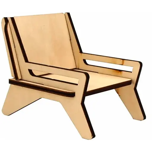 Кукольная мебель Rosa Talent Кресло 1 модерн фанера 6х8х6.5 см 2 шт