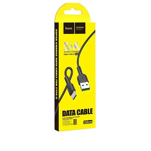 Кабель Hoco X33 TypeC 5A Surge charging Data cable Чорний - фото 2