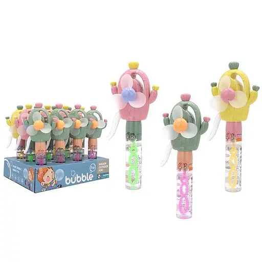 Мильні бульбашки Кактус, 22 см, механічний вентилятор