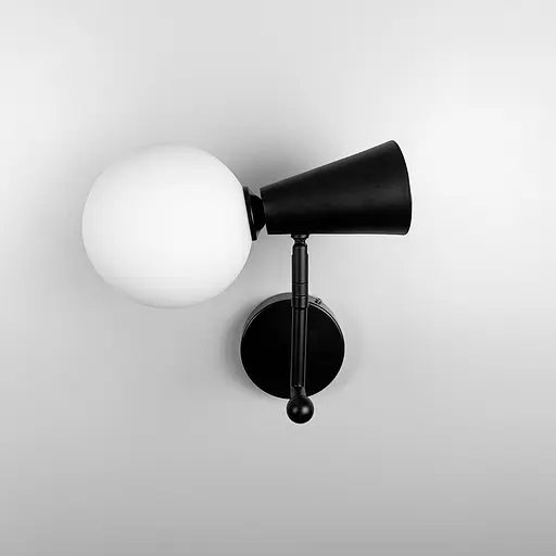 Чорне бра ABELINA на два джерела світла із білим плафоном Line F YG 8006-2W BK+WT - фото 5