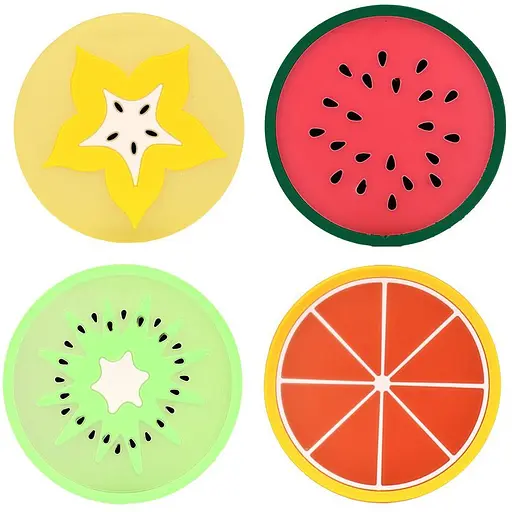 Набор подставок под горячее Stenson Hot Time 8.5 см силикон/TPR 4 шт. (R99191)