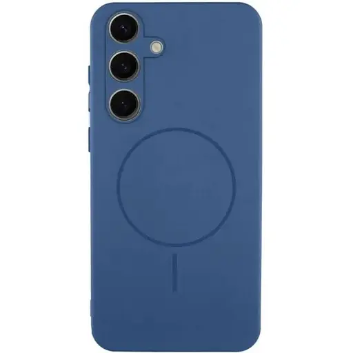 Чохол Lakshmi Silicone Cover Full Camera (AA) with MagFit для Samsung Galaxy S24 FE Синій/Navy blue - фото 1