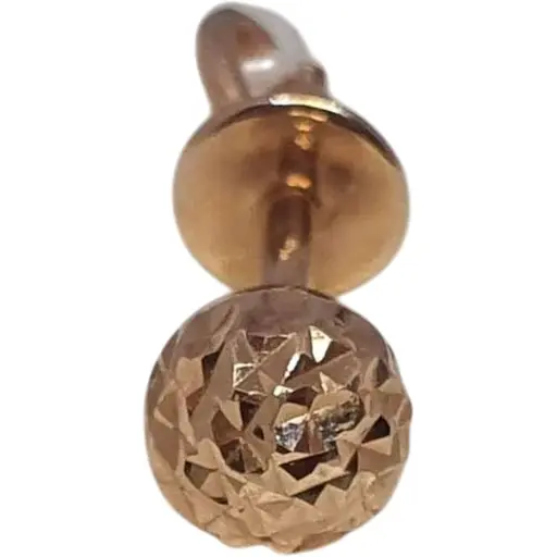 Золотая моносерьга-пуссета Favoritum с алмазной гранью. 210115_5/1_А