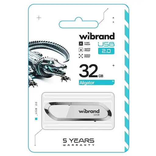 Флеш-накопичувач Wibrand USB 2.0 Aligator 32Gb білий - фото 2