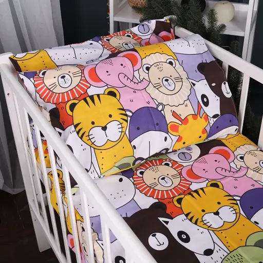 Комплект постельного белья MirSon Бязь 17-0674 Rainbow Zoo 160x220 см разноцветный (2200010257601) - фото 4