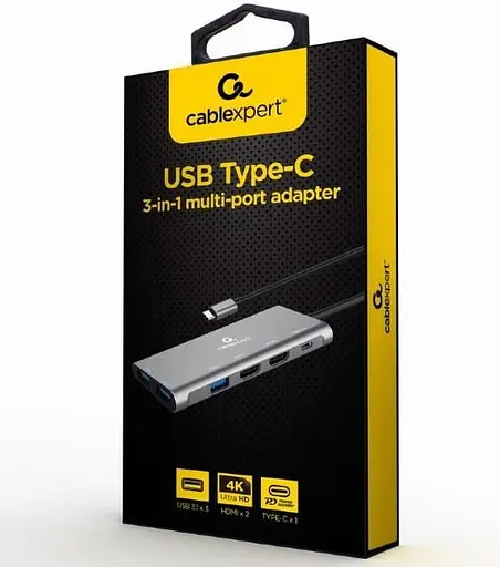 USB-Хаб Cablexpert USB-C 3-in-1 (HUB/HDMI/PD) (A-CM-COMBO3-01) - фото 4