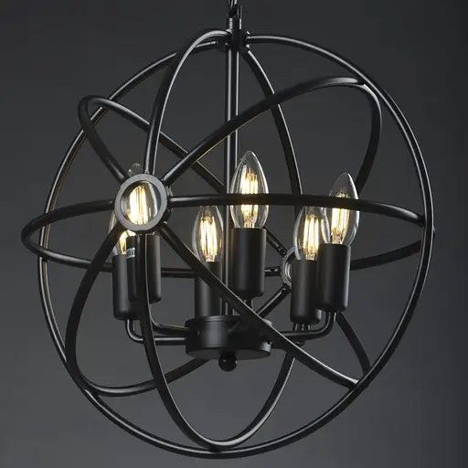 Люстра Brille подвесная лофт E27 60W BK (BL-356S/6) - фото 11