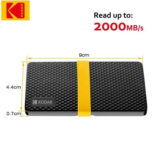 Зовнішній накопичувач SSD USB Type-C Kodak X200 512Gb чорний - фото 2