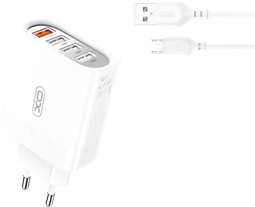 Зарядное устройство - блок 4 порта USB - XO L100 fast charger с быстрой зарядкой QC3.0 - фото 3